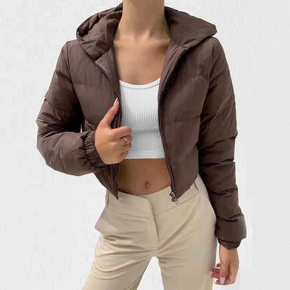 Manteau court à capuche pour femmes