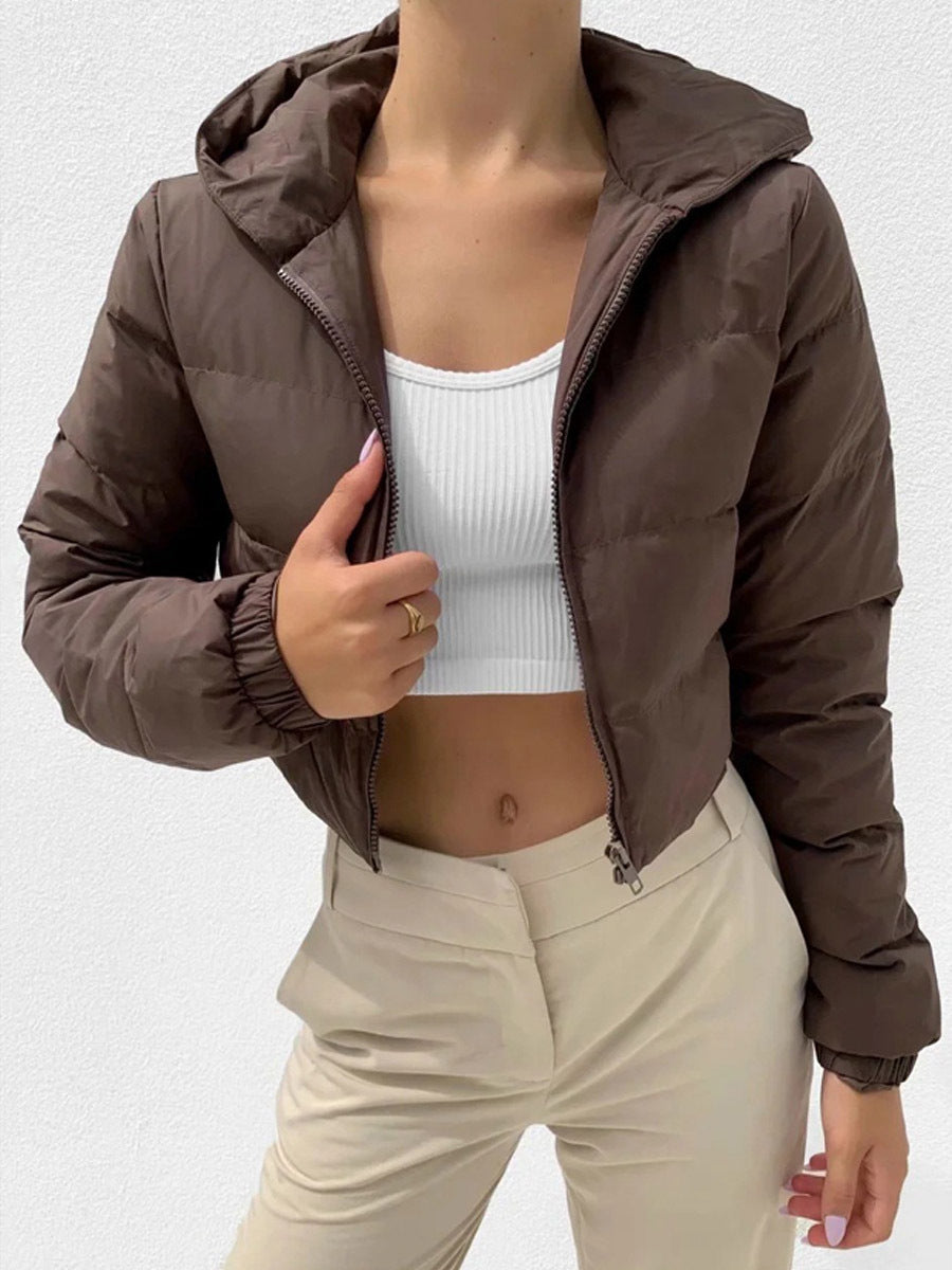 Manteau court à capuche pour femmes