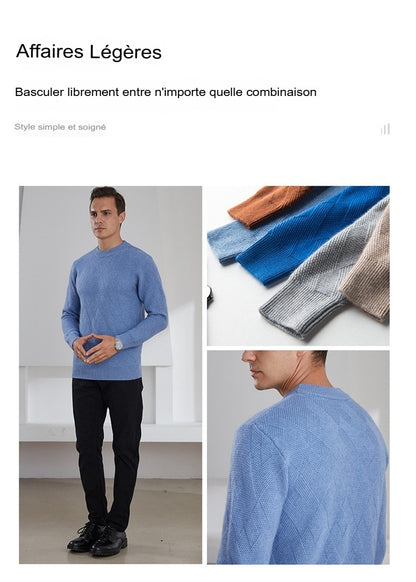 Dicker Kaschmirpullover mit Rundhalsausschnitt – Wärme, Eleganz und Komfort