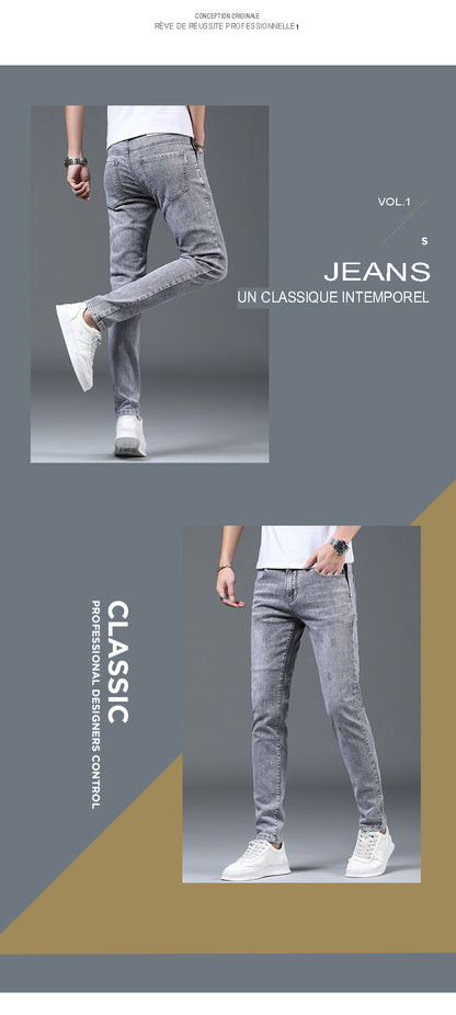 SLIM STRAIGHT JEANS – HELLGRAU, ELEGANZ &amp; KOMFORT