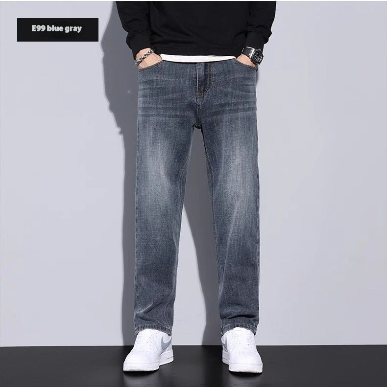 Men's Loose Straight Jeans Casual Long Pants