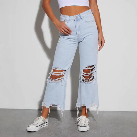 LOW RISE RIPPED JEANS – BOLD &amp; RETRO STYLE