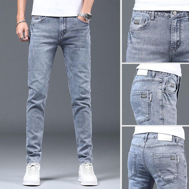 SLIM STRAIGHT JEANS – HELLGRAU, ELEGANZ &amp; KOMFORT