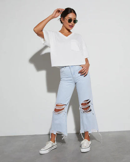 LOW RISE RIPPED JEANS – BOLD &amp; RETRO STYLE