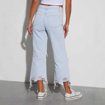 LOW RISE RIPPED JEANS – MARKANTER RETRO-STIL