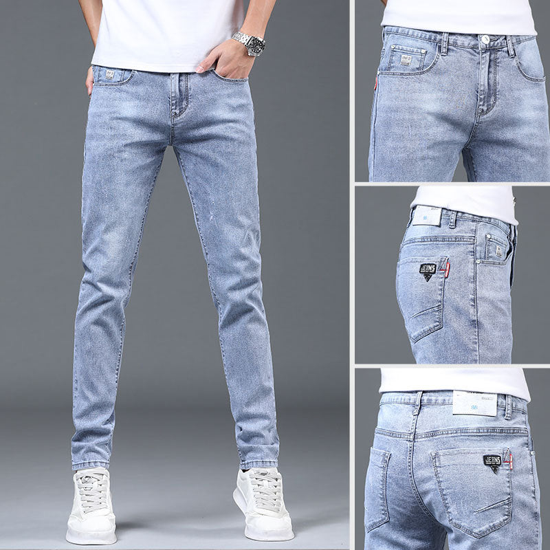 SLIM STRAIGHT JEANS – HELLGRAU, ELEGANZ &amp; KOMFORT