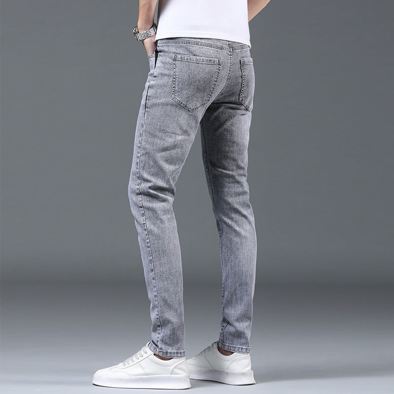 SLIM STRAIGHT JEANS – HELLGRAU, ELEGANZ &amp; KOMFORT