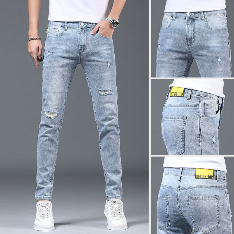 SLIM STRAIGHT JEANS – HELLGRAU, ELEGANZ &amp; KOMFORT