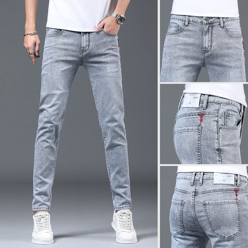 SLIM STRAIGHT JEANS – HELLGRAU, ELEGANZ &amp; KOMFORT