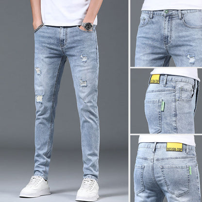 SLIM STRAIGHT JEANS – HELLGRAU, ELEGANZ &amp; KOMFORT