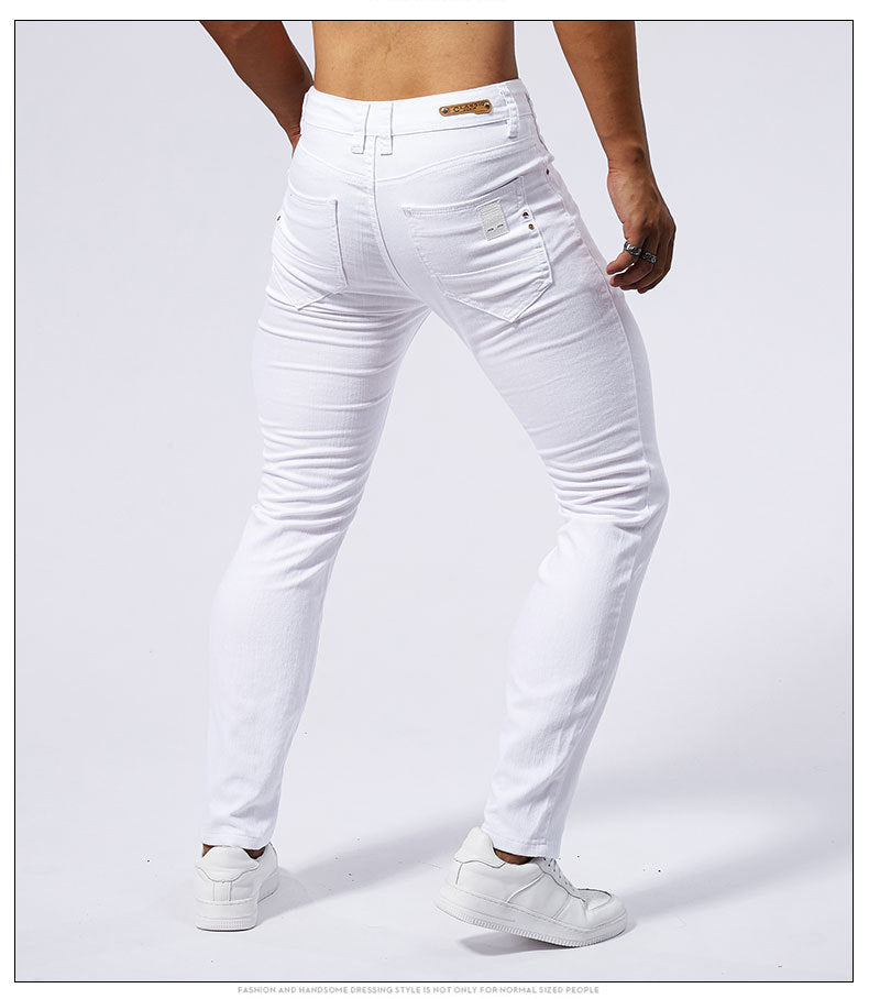 WHITE STRETCH SKINNY JEANS – EUROPEAN &amp; AMERICAN STYLE