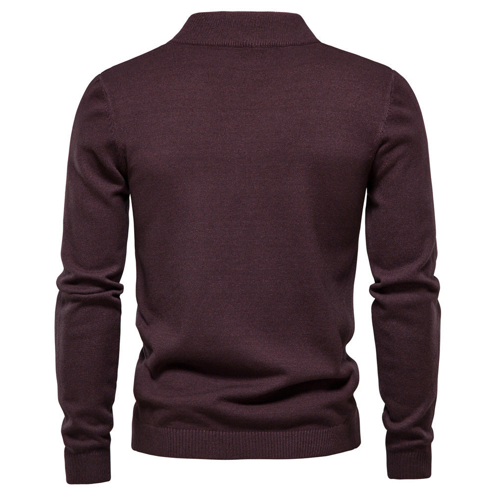 Men's Mid-Length Collar Slim Fit Sweater Multicolor for Men