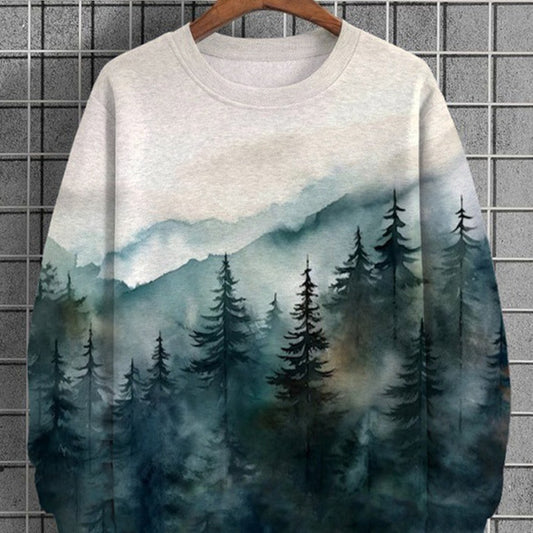 Youth Art Top 3D Printed Round Neck Long Sleeve Sweater