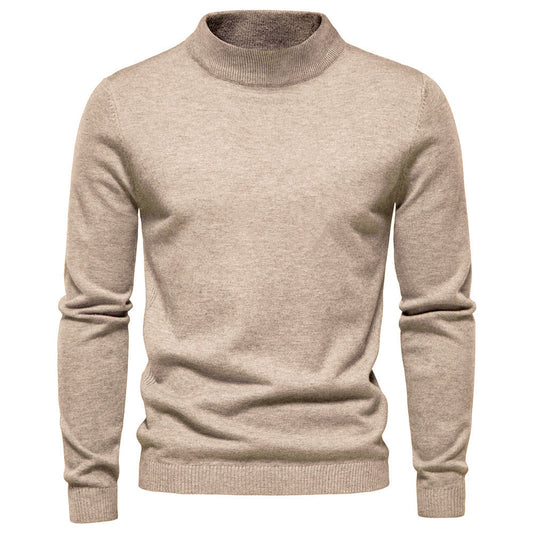 Herrenpullover mit mittellangem Kragen und schmaler Passform, mehrfarbig, für Männer