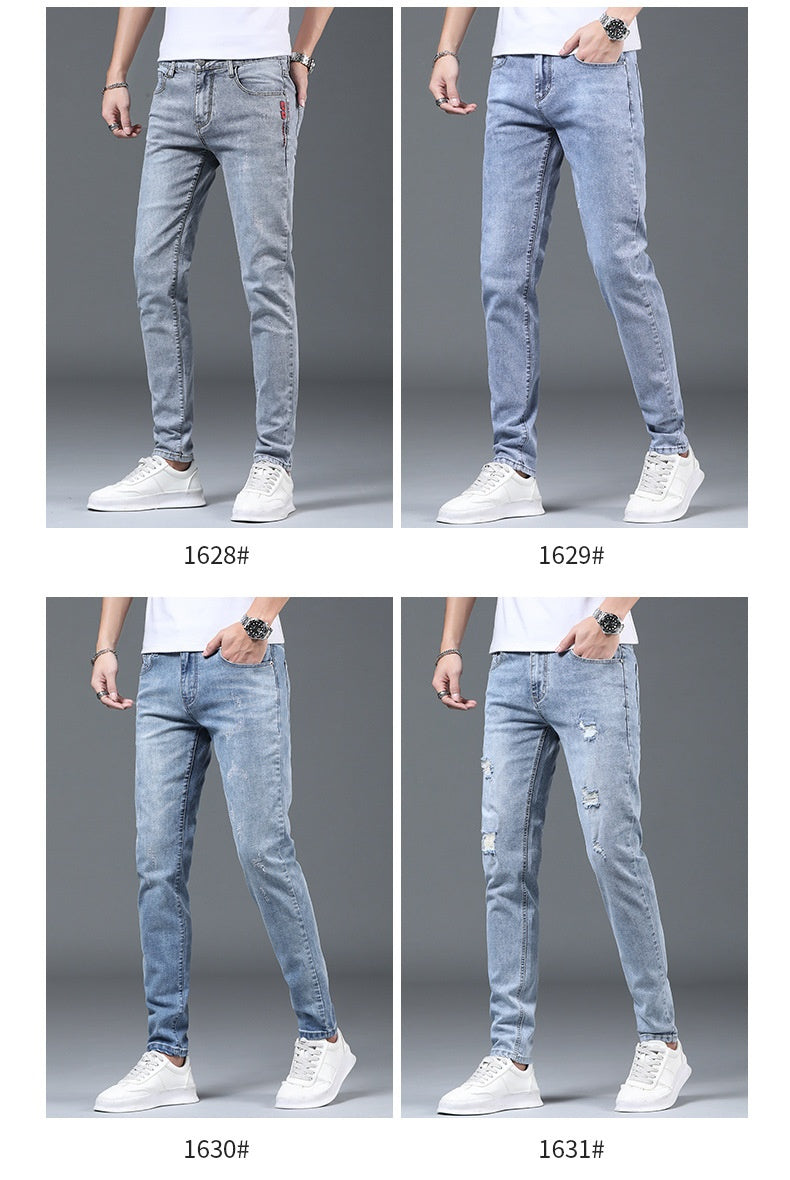 SLIM STRAIGHT JEANS – HELLGRAU, ELEGANZ &amp; KOMFORT