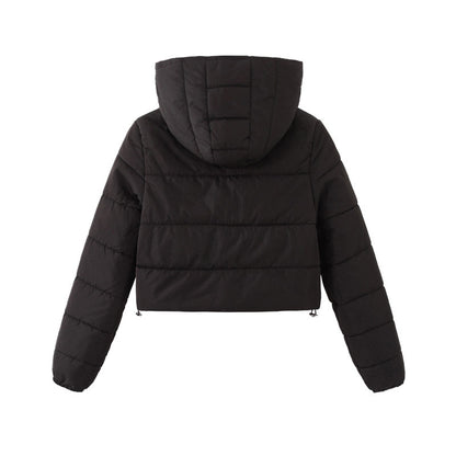 Fashion Winter Zipper Hooded Short Coat Mandela Color Jacket Women Outwear